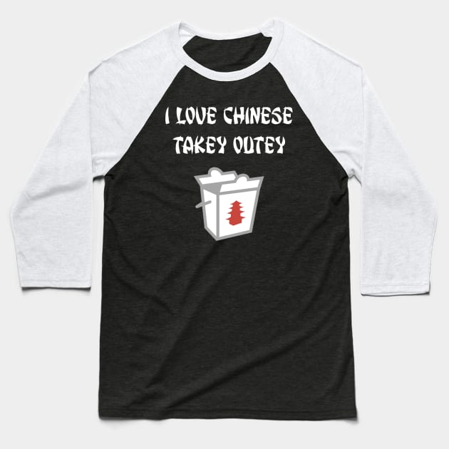 Funny Chinese Food Take Out Box Baseball T-Shirt by MedleyDesigns67